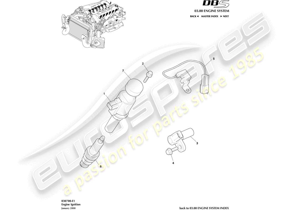 aston martin dbs (2013) ignition part diagram