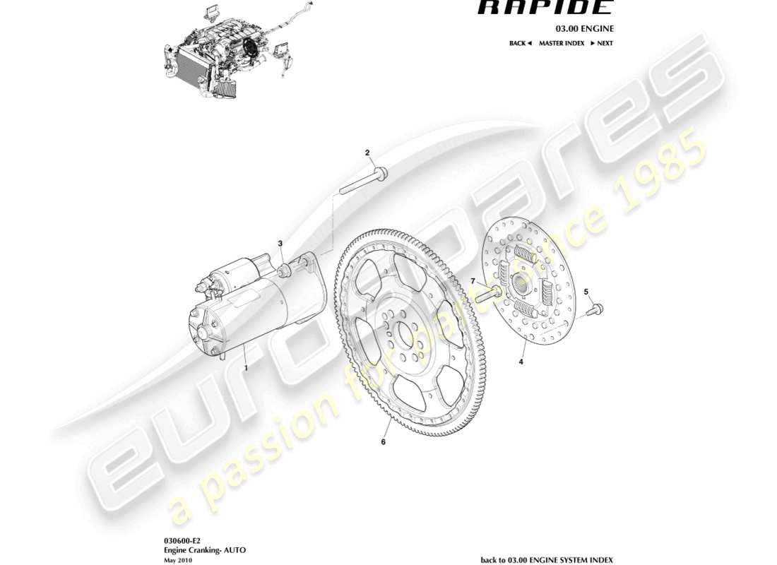 aston martin rapide (2018) engine cranking, auto part diagram