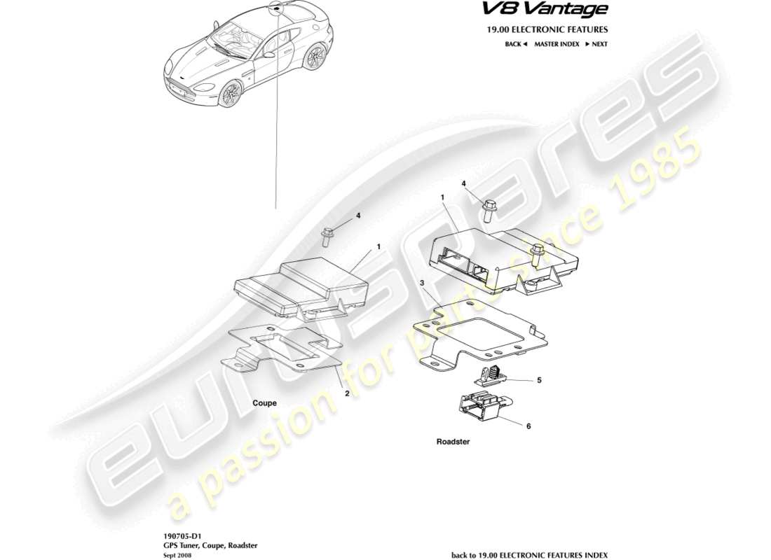 a part diagram from the aston martin v8 vantage (2014) parts catalogue