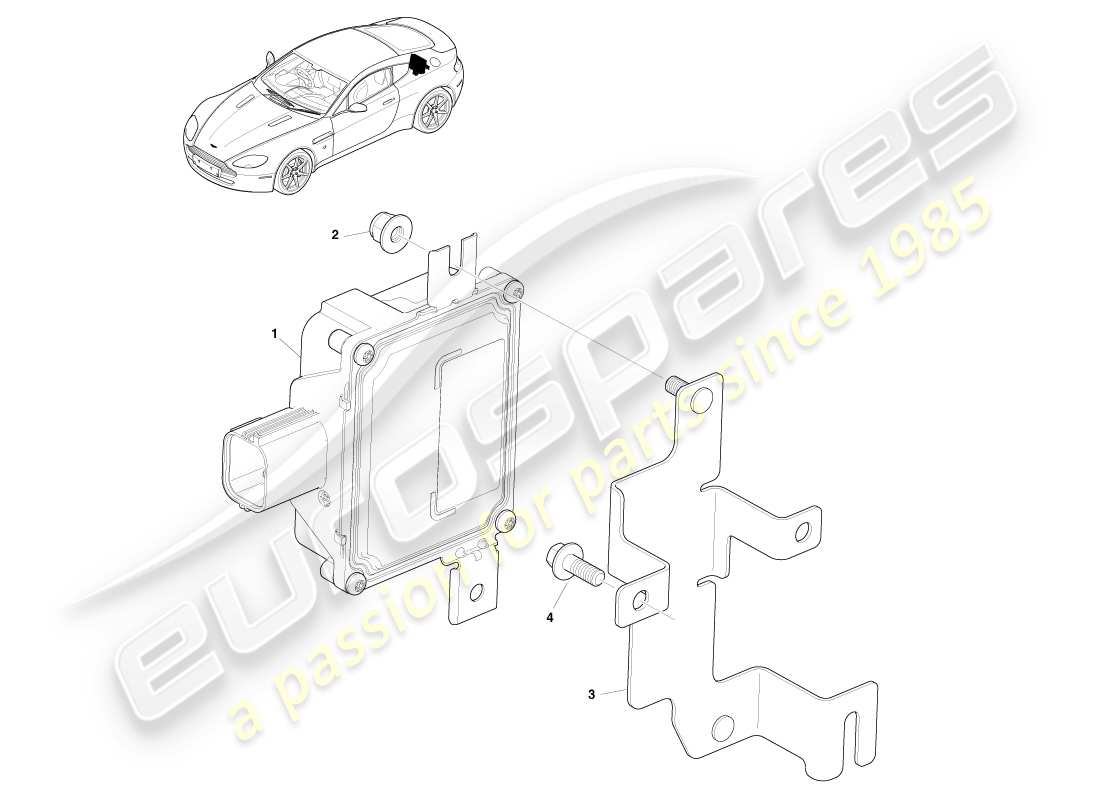 a part diagram from the aston martin v8 vantage parts catalogue