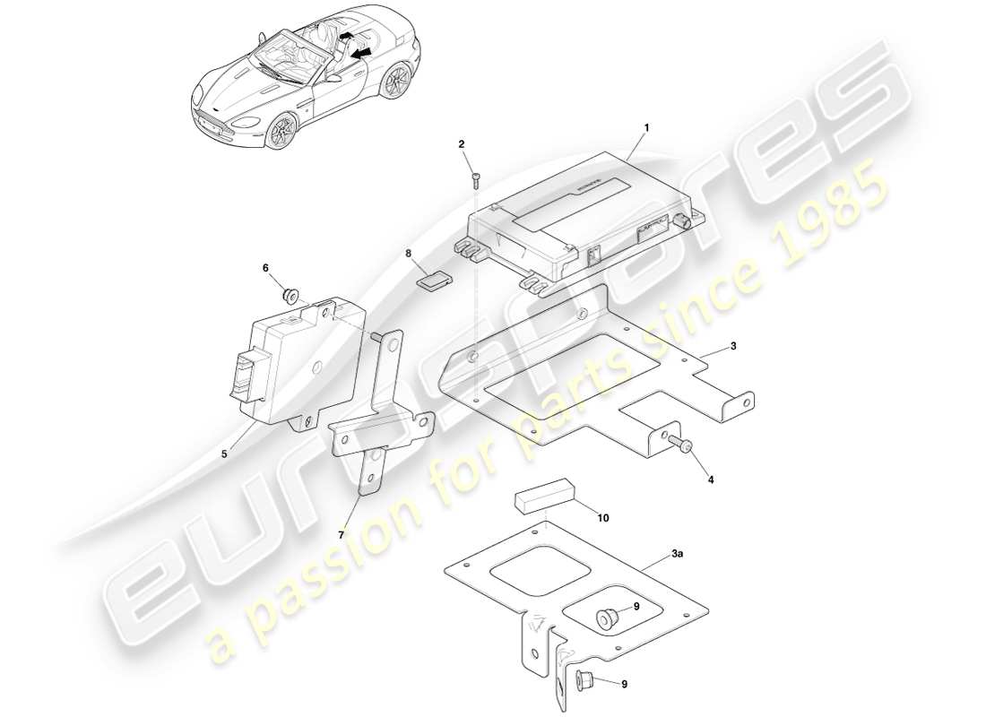 a part diagram from the aston martin v8 vantage parts catalogue