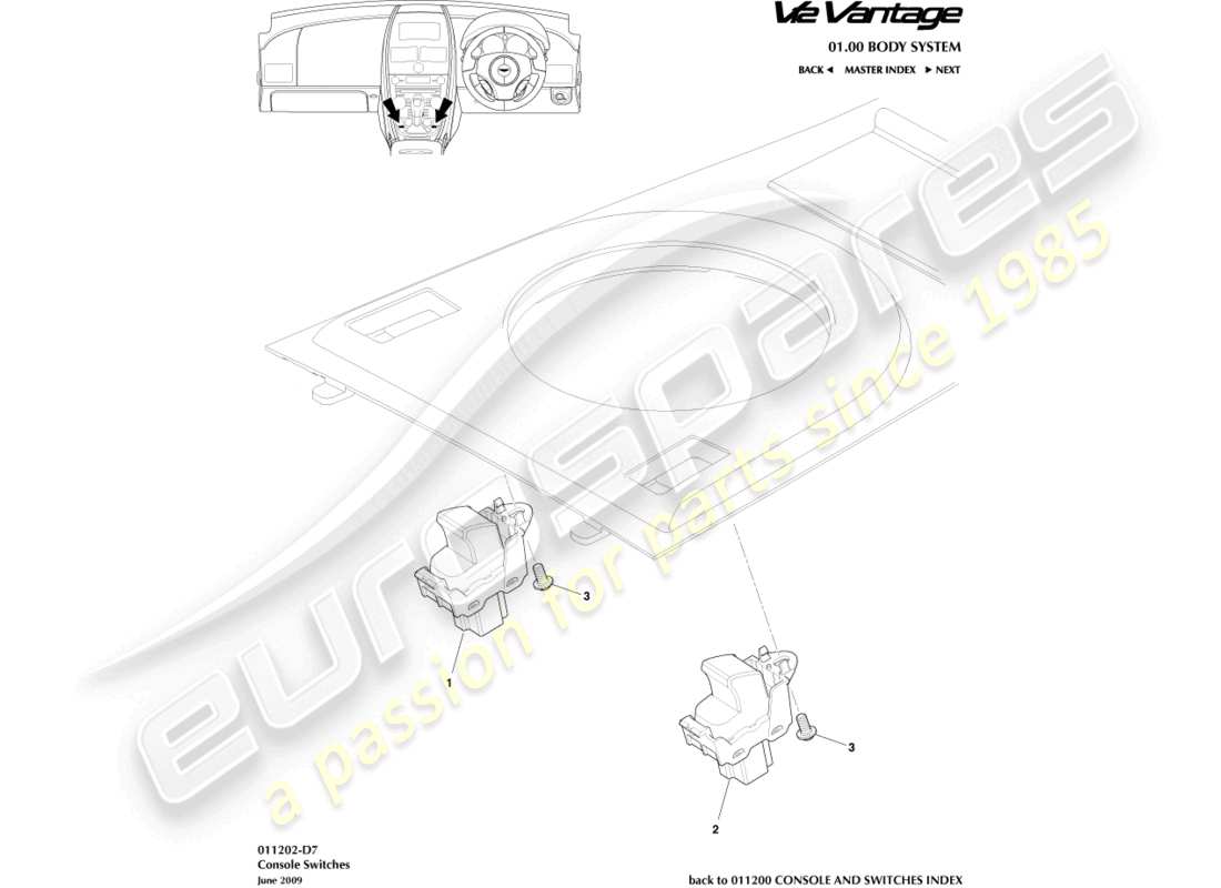 a part diagram from the aston martin v12 vantage parts catalogue