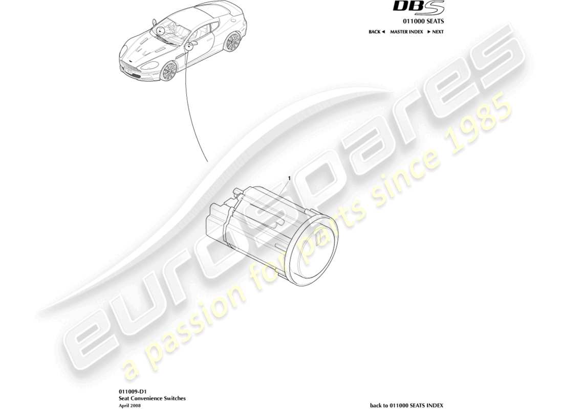 a part diagram from the aston martin dbs parts catalogue