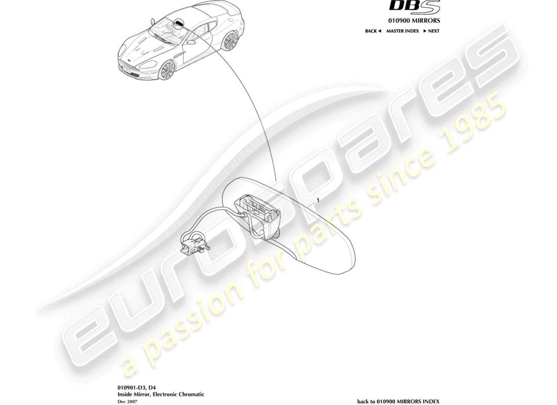 a part diagram from the aston martin dbs parts catalogue