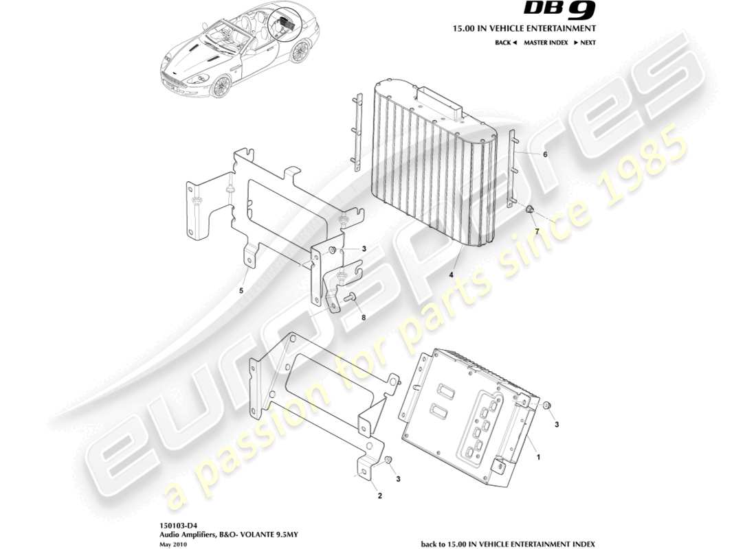 a part diagram from the aston martin db9 (2006) parts catalogue