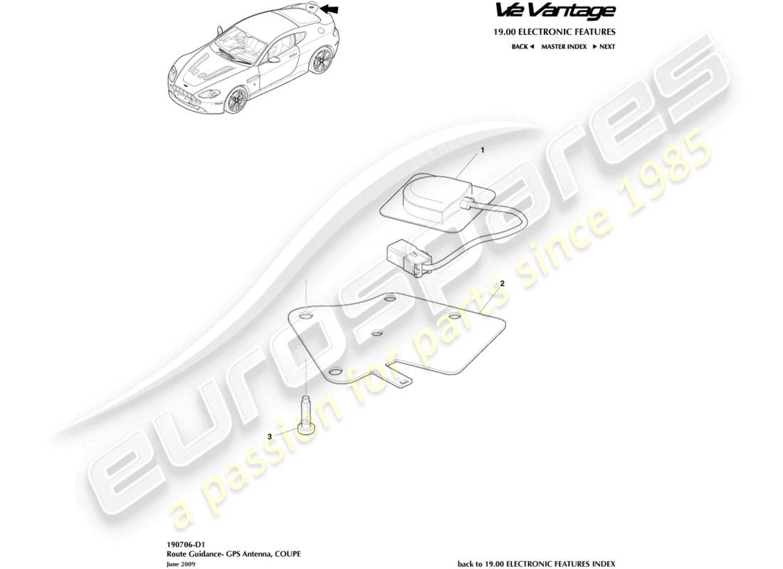 a part diagram from the aston martin v12 vantage parts catalogue