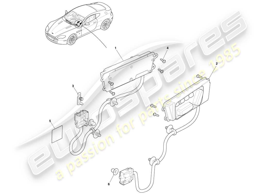 a part diagram from the aston martin v8 vantage (2005) parts catalogue
