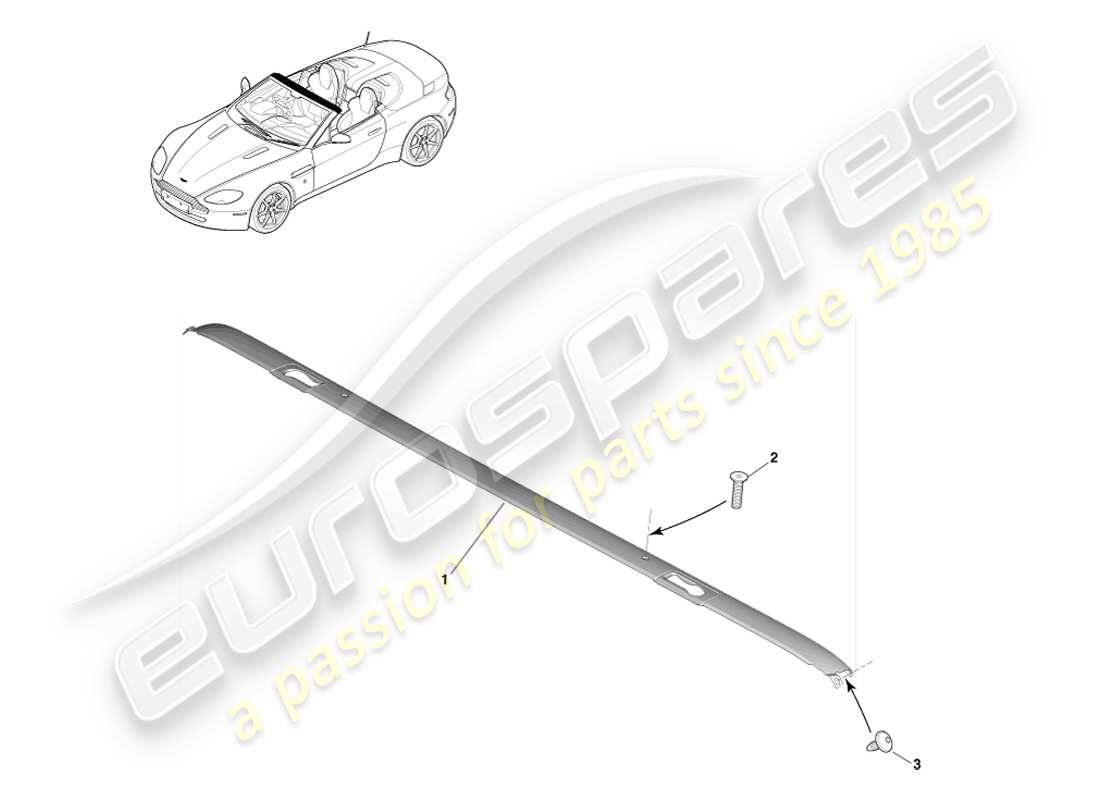 a part diagram from the aston martin v8 vantage parts catalogue