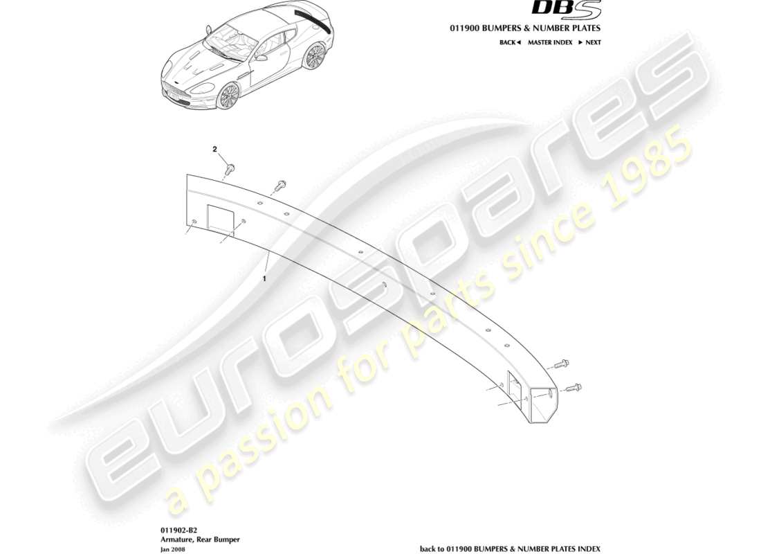 a part diagram from the aston martin dbs parts catalogue