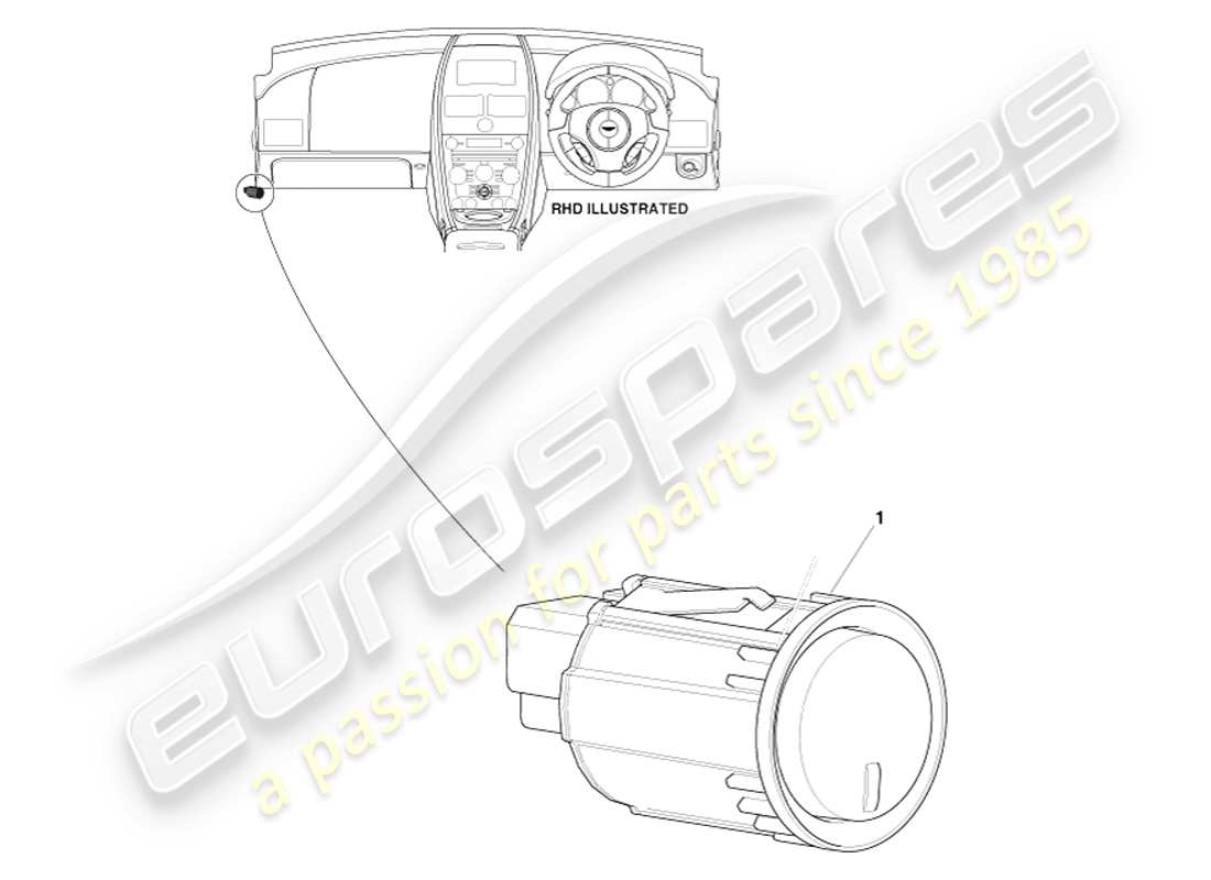 a part diagram from the aston martin v8 vantage (2005) parts catalogue