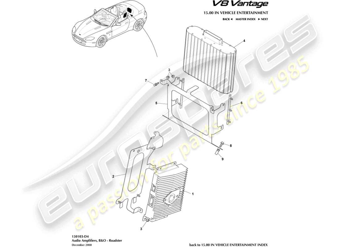 a part diagram from the aston martin v8 vantage (2016) parts catalogue