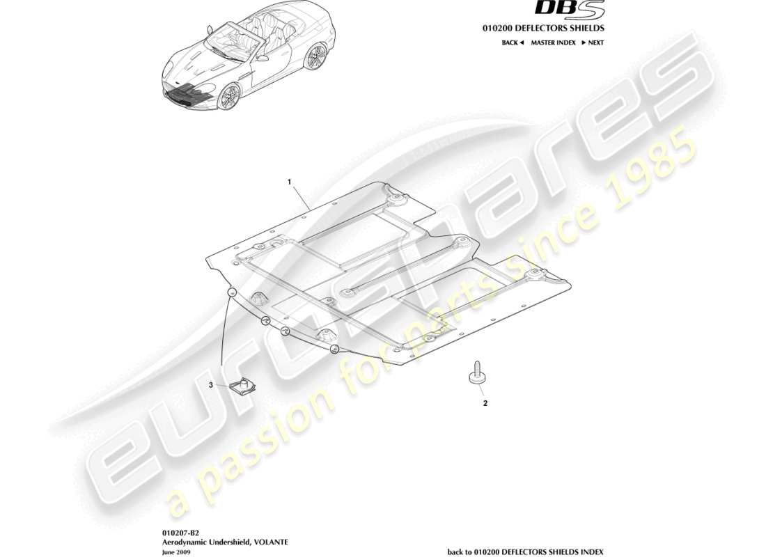 a part diagram from the aston martin dbs parts catalogue
