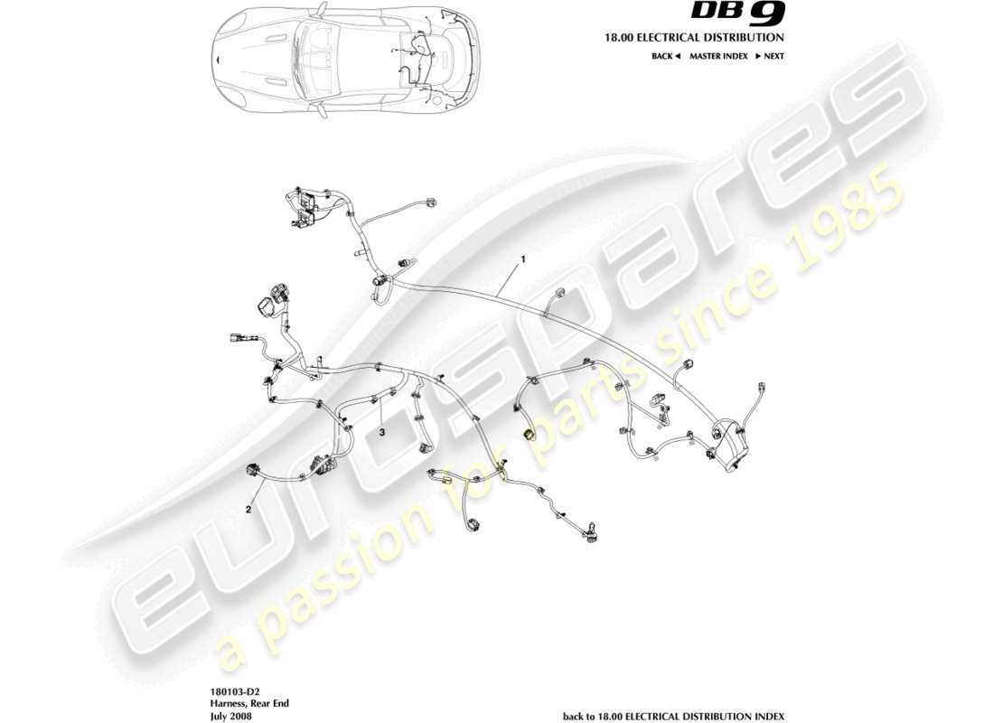 a part diagram from the aston martin db9 (2009) parts catalogue
