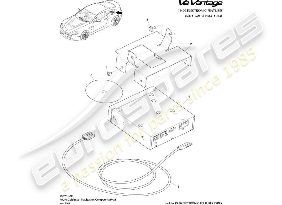 aston martin v12 vantage (2013) navigation part diagram
