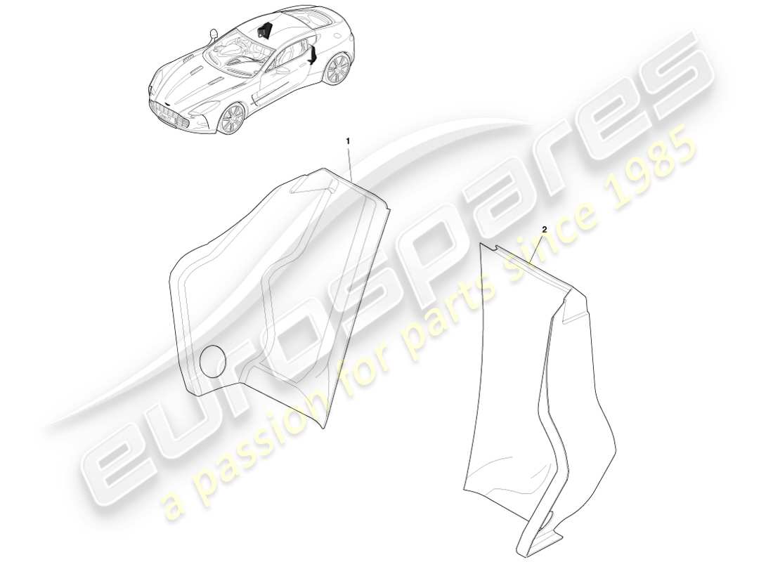 a part diagram from the aston martin one-77 parts catalogue