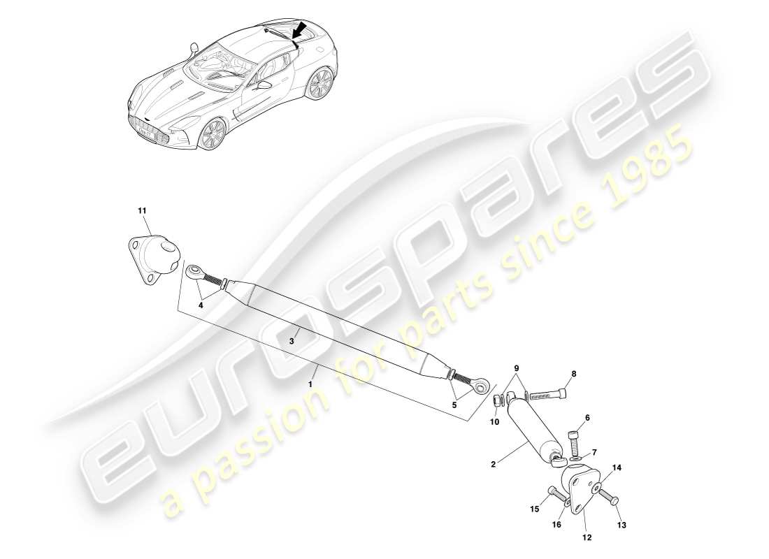 a part diagram from the aston martin one-77 (2011) parts catalogue