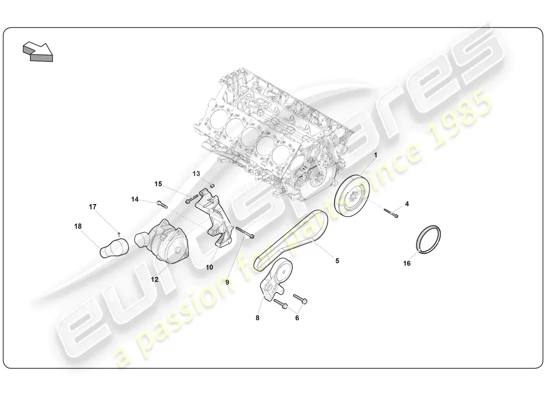 a part diagram from the lamborghini super trofeo (2009-2014) parts catalogue
