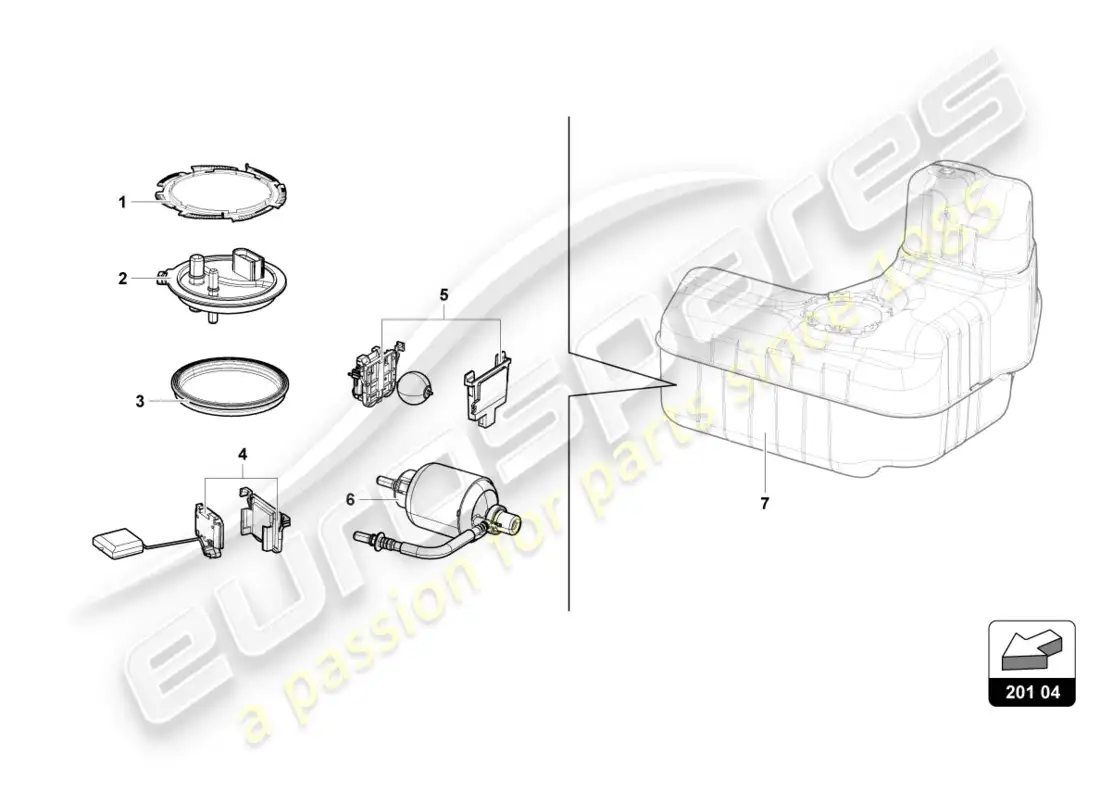 lamborghini lp580-2 coupe (2017) fuel filter parts diagram