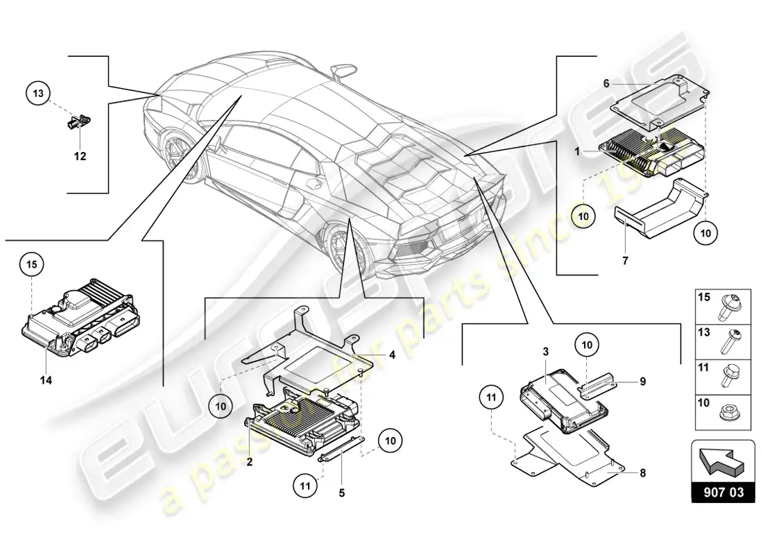 lamborghini lp720-4 coupe 50 (2014) electrics parts diagram