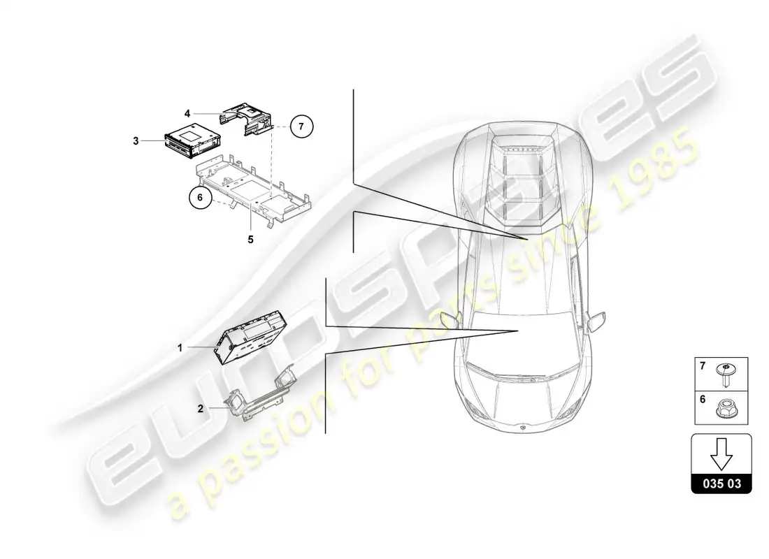 lamborghini lp610-4 coupe (2017) radio navigation unit parts diagram