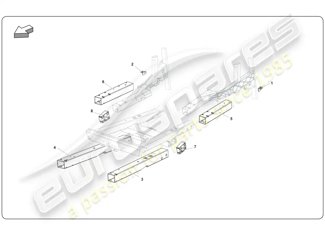 lamborghini super trofeo (2009-2014) chassis element parts diagram