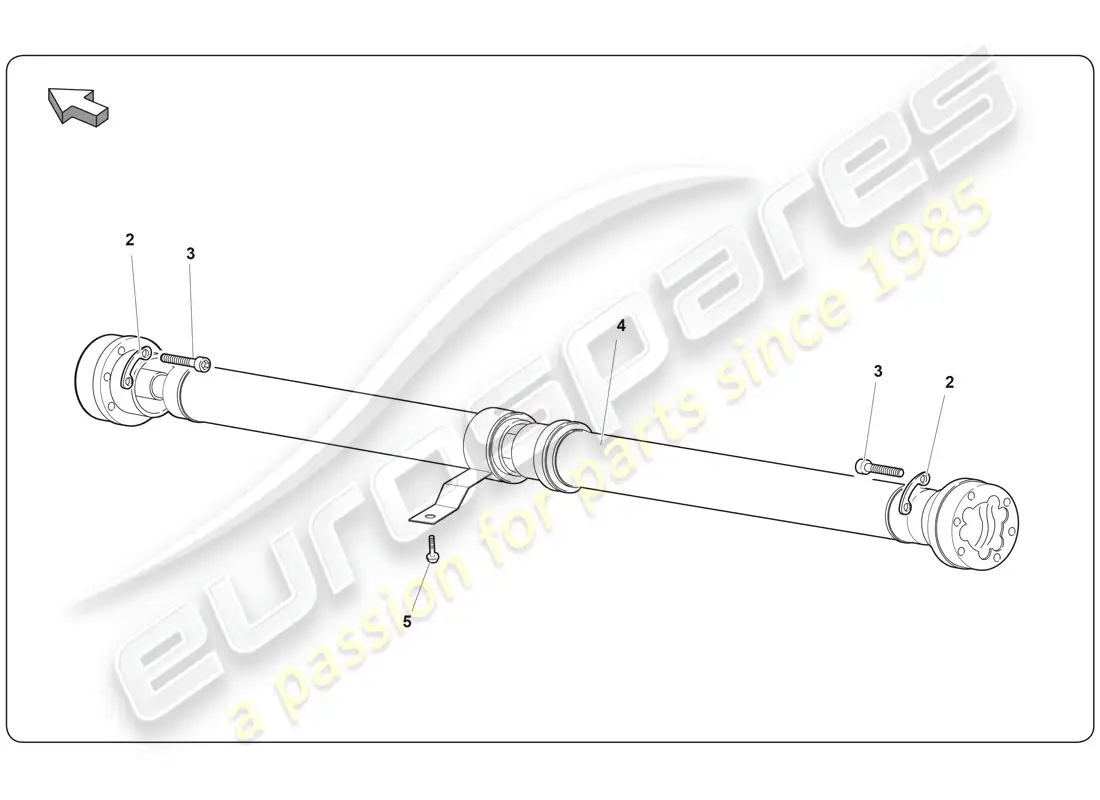 lamborghini super trofeo (2009-2014) drive shaft parts diagram
