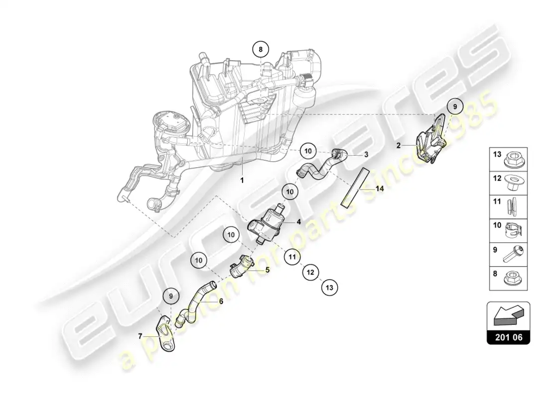 lamborghini lp580-2 coupe (2017) activated charcoal container parts diagram