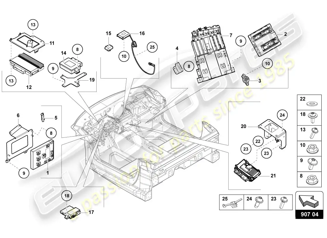 lamborghini lp720-4 coupe 50 (2014) electrics parts diagram