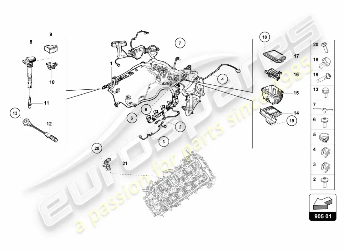 lamborghini lp580-2 coupe (2019) ignition system parts diagram