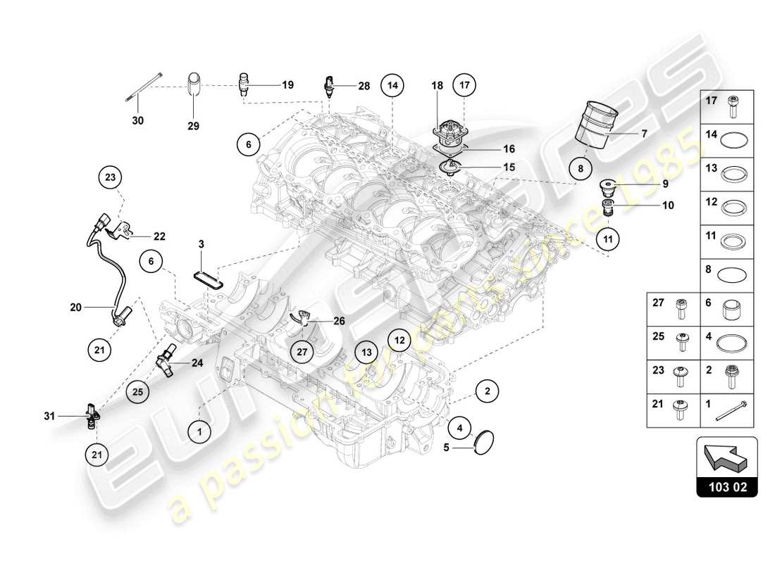 lamborghini 2022 (lp770-4 svj coupe) oil sump parts diagram