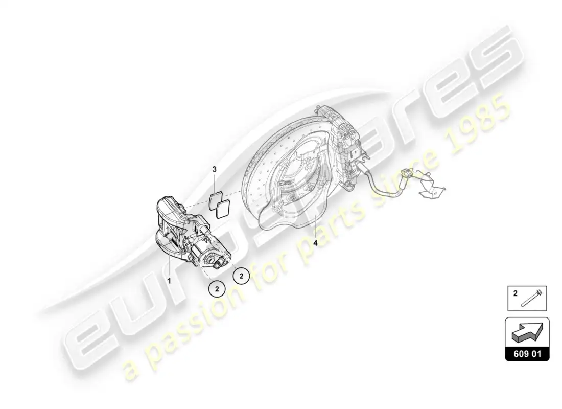 lamborghini evo spyder (2020) for parking brake parts diagram