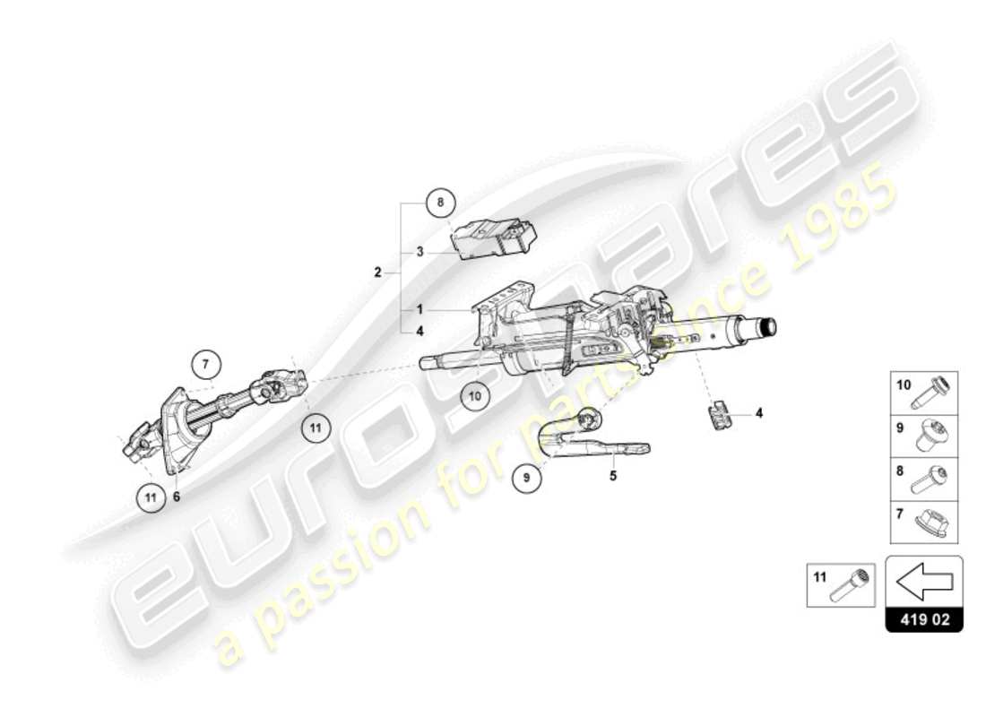 lamborghini revuelto coupe (2024) steering column part diagram