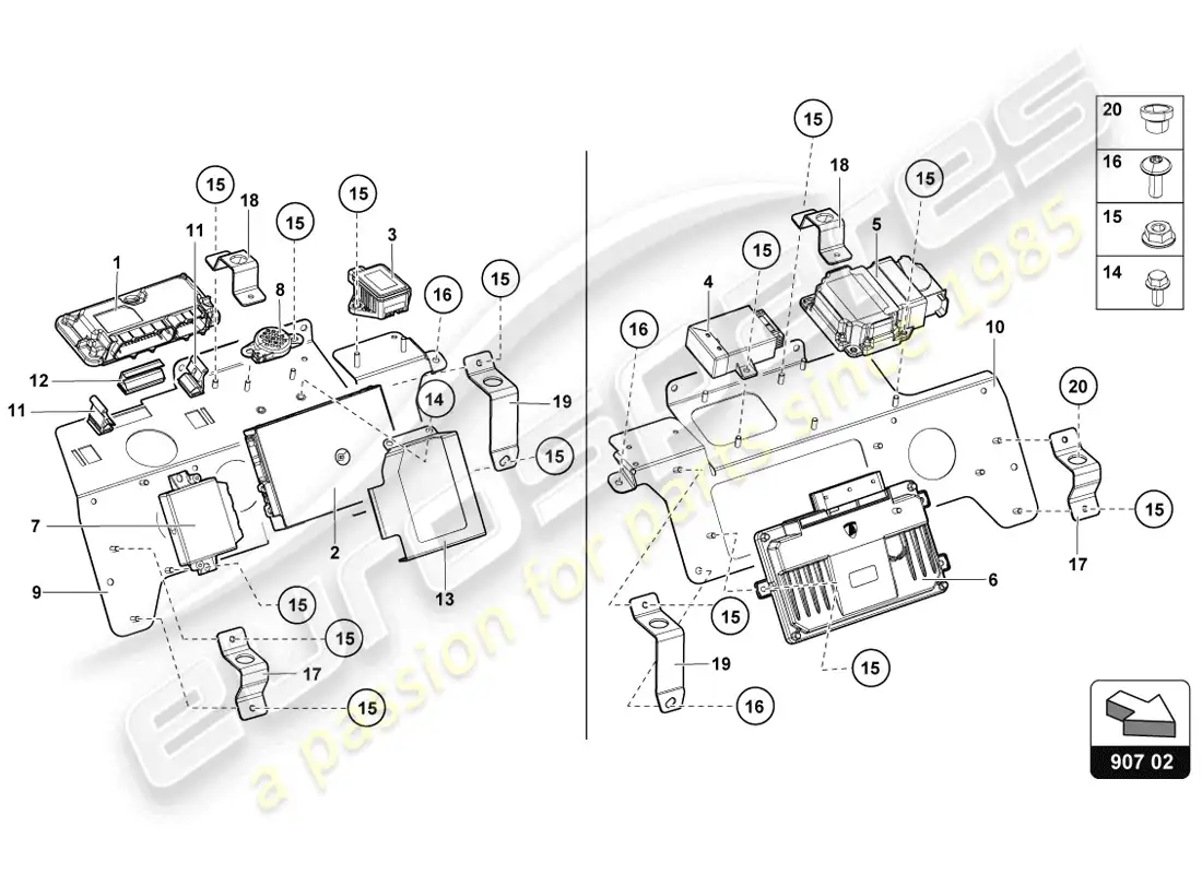 lamborghini lp720-4 coupe 50 (2014) electrics parts diagram