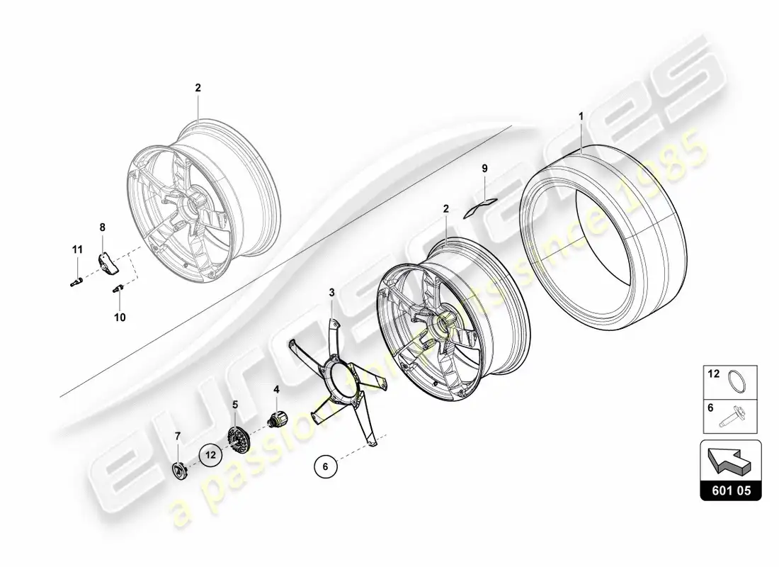 lamborghini centenario roadster (2017) wheels/tyres front parts diagram
