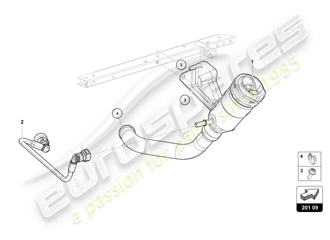 lamborghini lp580-2 spyder (2017) fuel filler neck parts diagram