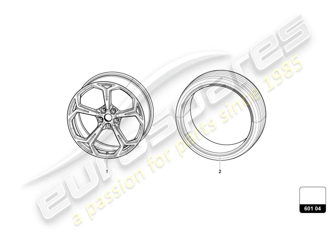 lamborghini urus (2019) wheels/tyres 22 parts diagram