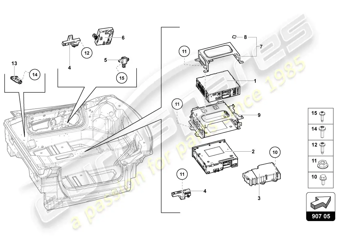 lamborghini lp720-4 coupe 50 (2014) electrics parts diagram
