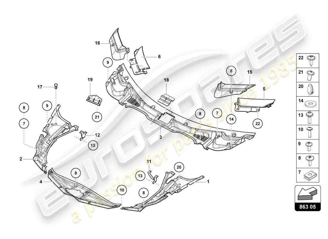 lamborghini lp700-4 roadster (2016) luggage comp. floor covering parts diagram