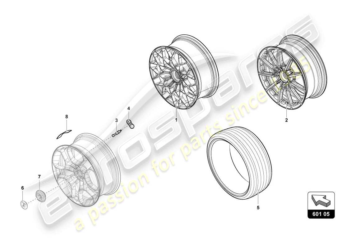 lamborghini sto (2023) wheels/tyres front part diagram