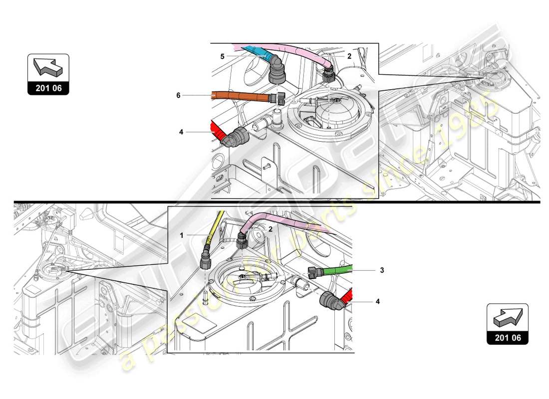 lamborghini lp770-4 svj coupe (2022) fuel supply system part diagram