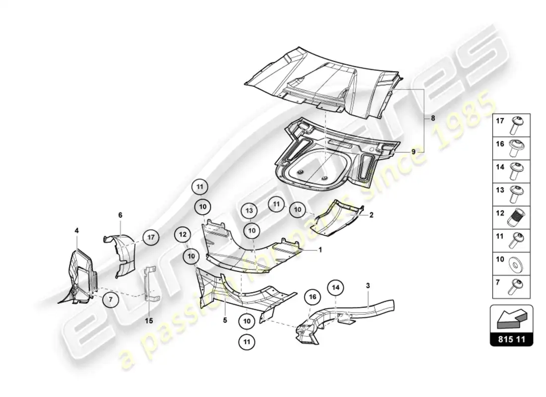 lamborghini sian (2020) air duct parts diagram