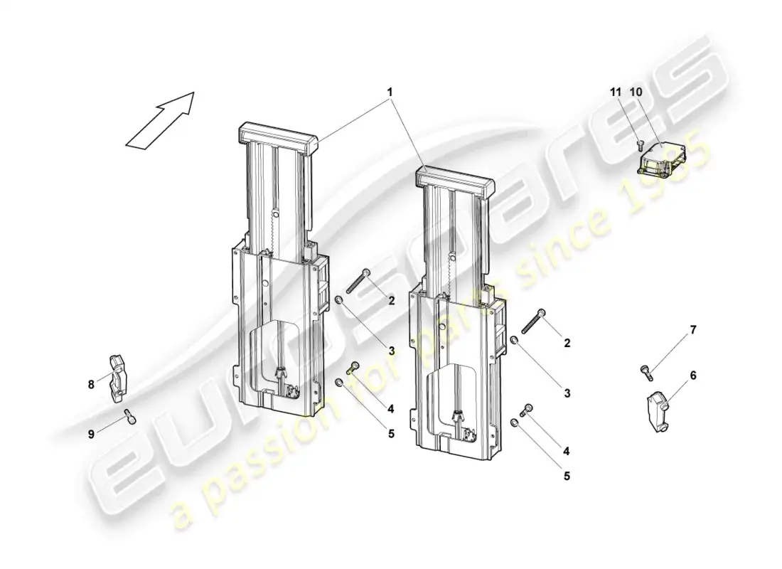 lamborghini murcielago roadster (2005) overroll protection parts diagram