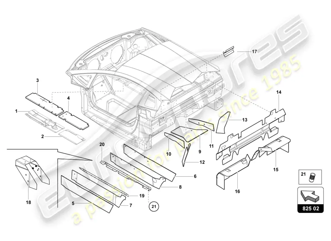 lamborghini lp700-4 coupe (2016) damper for tunnel parts diagram