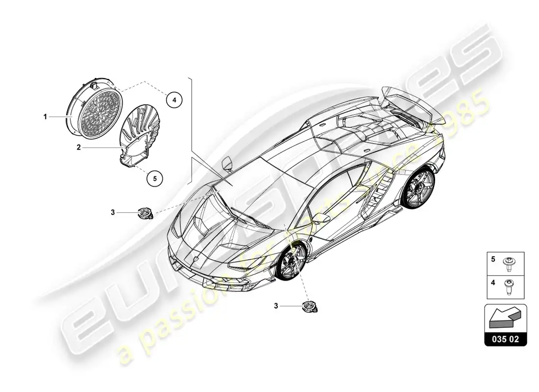 lamborghini centenario coupe (2017) radio unit parts diagram