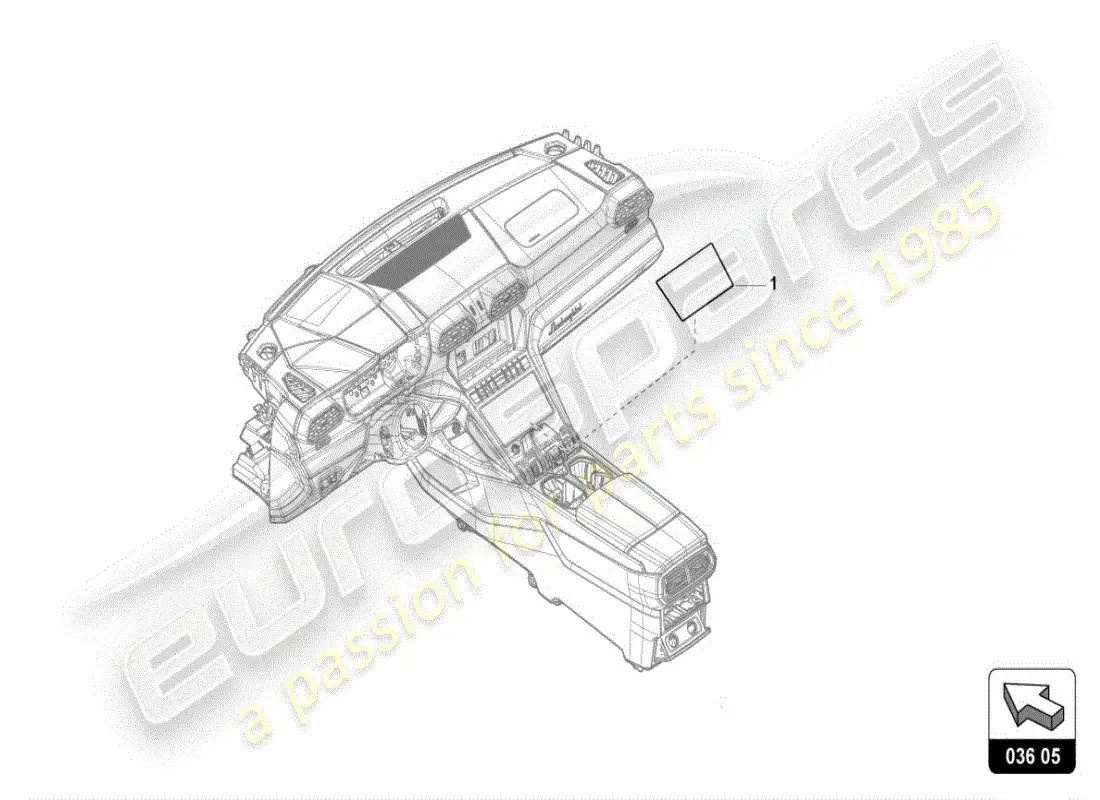 lamborghini urus (accessories) impact protection parts diagram
