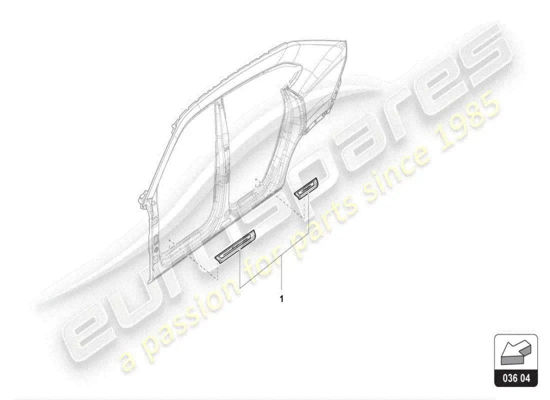 lamborghini urus (accessories) heel plate parts diagram