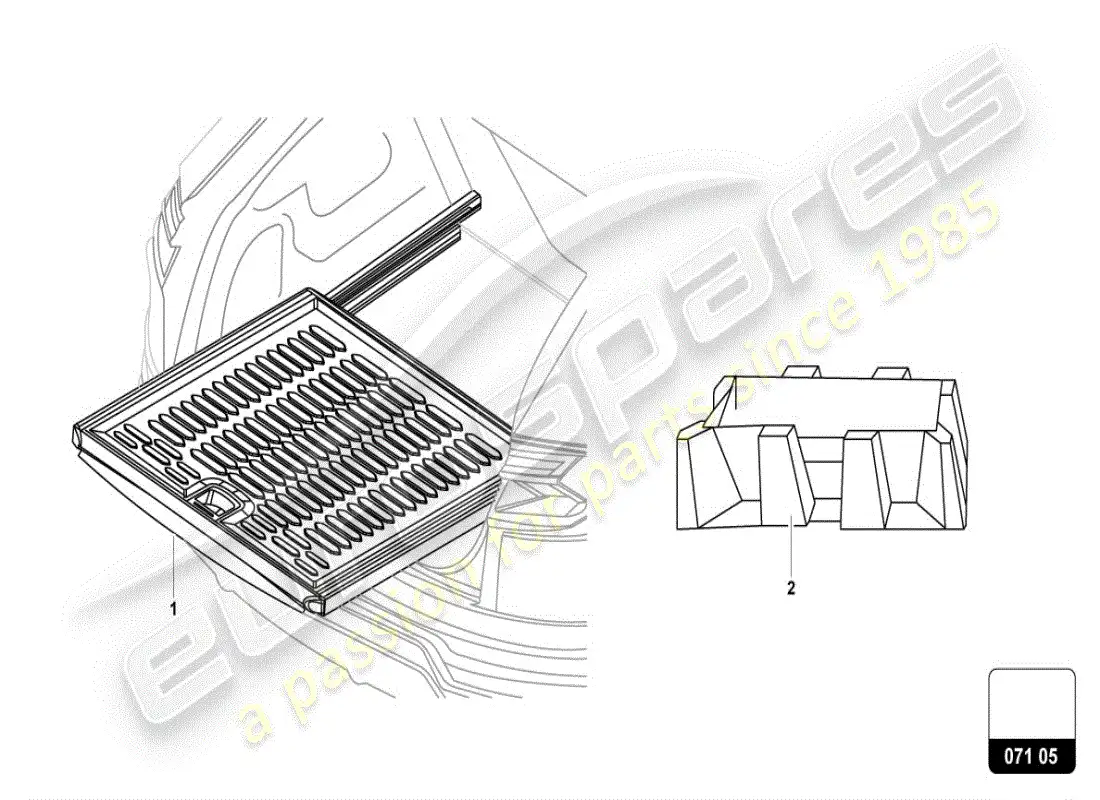 lamborghini urus (accessories) extension for boot floor parts diagram