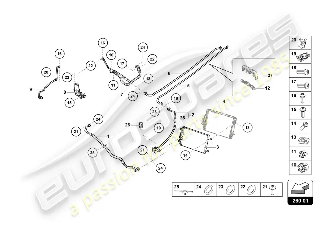 lamborghini lp580-2 coupe (2016) a/c condenser parts diagram