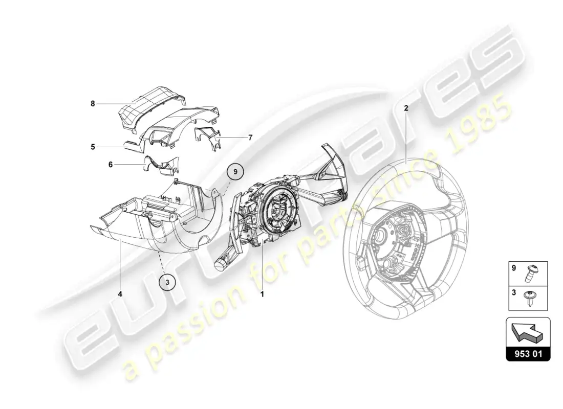 lamborghini lp700-4 coupe (2017) rack and pinion steering parts diagram