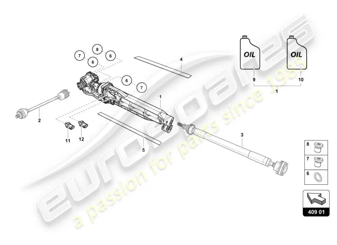 lamborghini lp600-4 zhong coupe (2016) front axle differential parts diagram